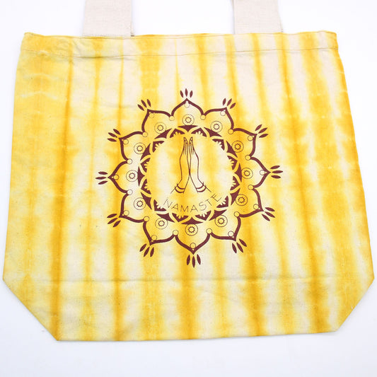 Színes Festett Pamut táska (6 oz) – 38 × 42 × 12 cm – Namaste – Sárga