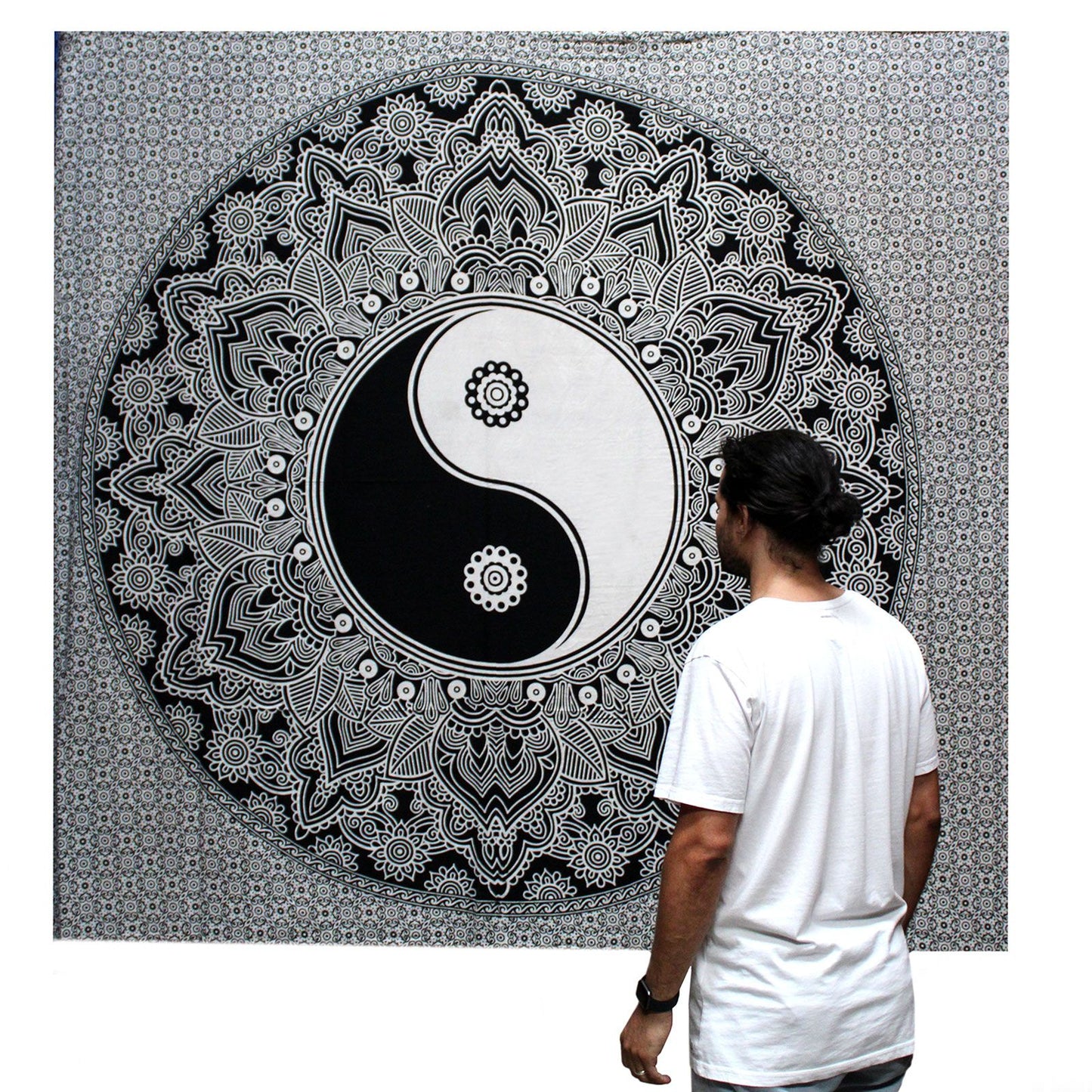 B&W pamut ágytakaró/falidísz – Jin Jang