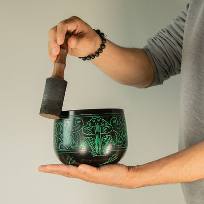 Alumínium hangtál – Gomba – Zöld (15 cm)
