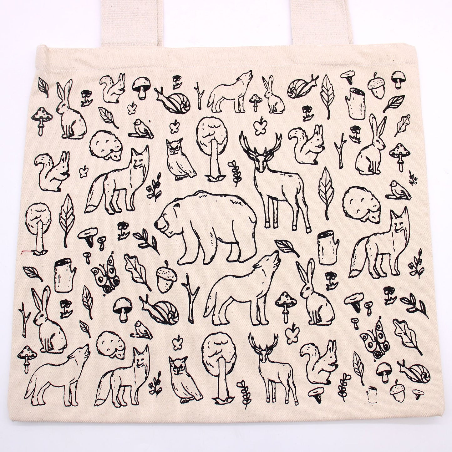 Nagy Pamutvászon Bevásárlótáska – 38 × 42 cm – Erdő – 10 oz