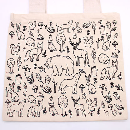 Nagy Pamutvászon Bevásárlótáska – 38 × 42 cm – Erdő – 10 oz