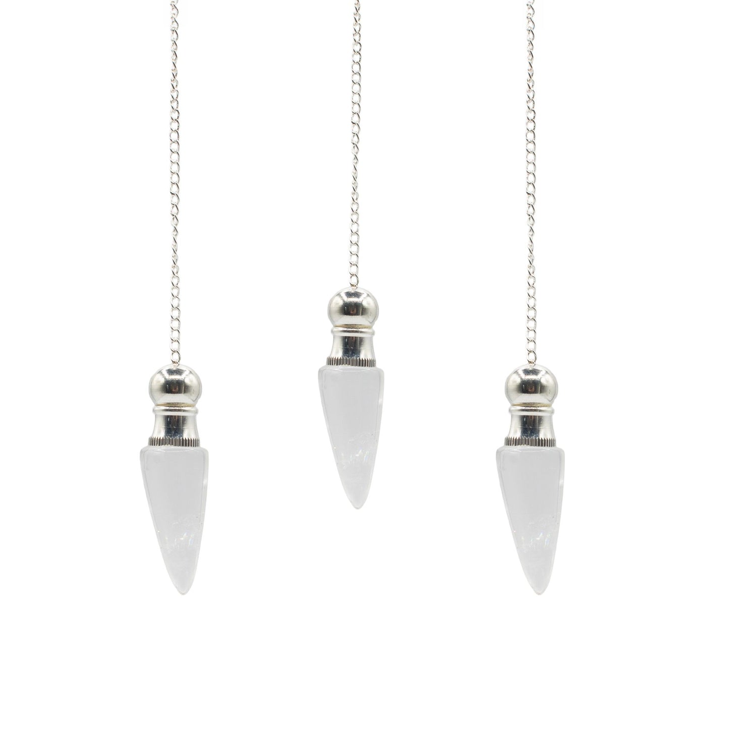Secret Cavity Discovery of Truth Pendulum - Clear Quartz - Silver Plated
