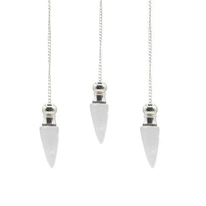 Secret Cavity Discovery of Truth Pendulum - Clear Quartz - Silver Plated