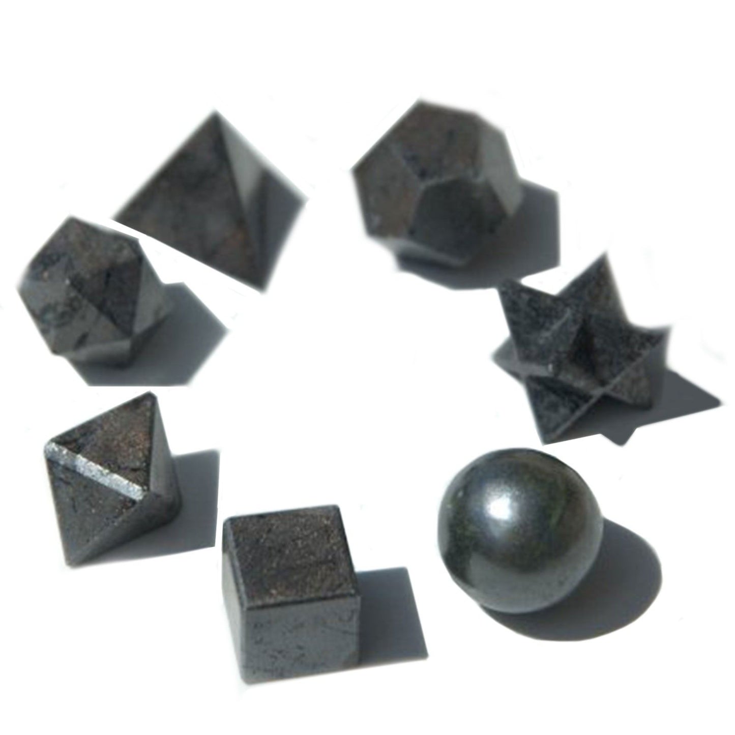 Geometrikus Hét Darabos Szett – fekete achát