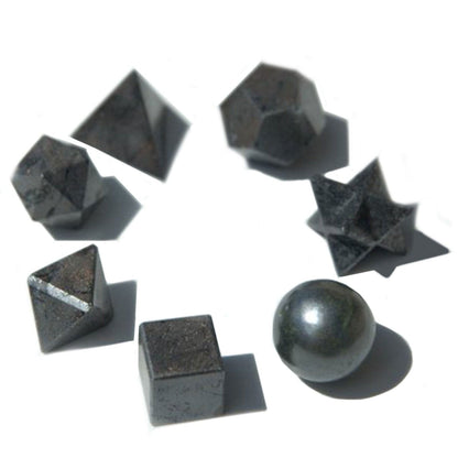 Geometrikus Hét Darabos Szett – fekete achát