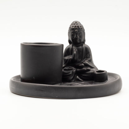 Többcélú Buddha füstölőállvány – fekete