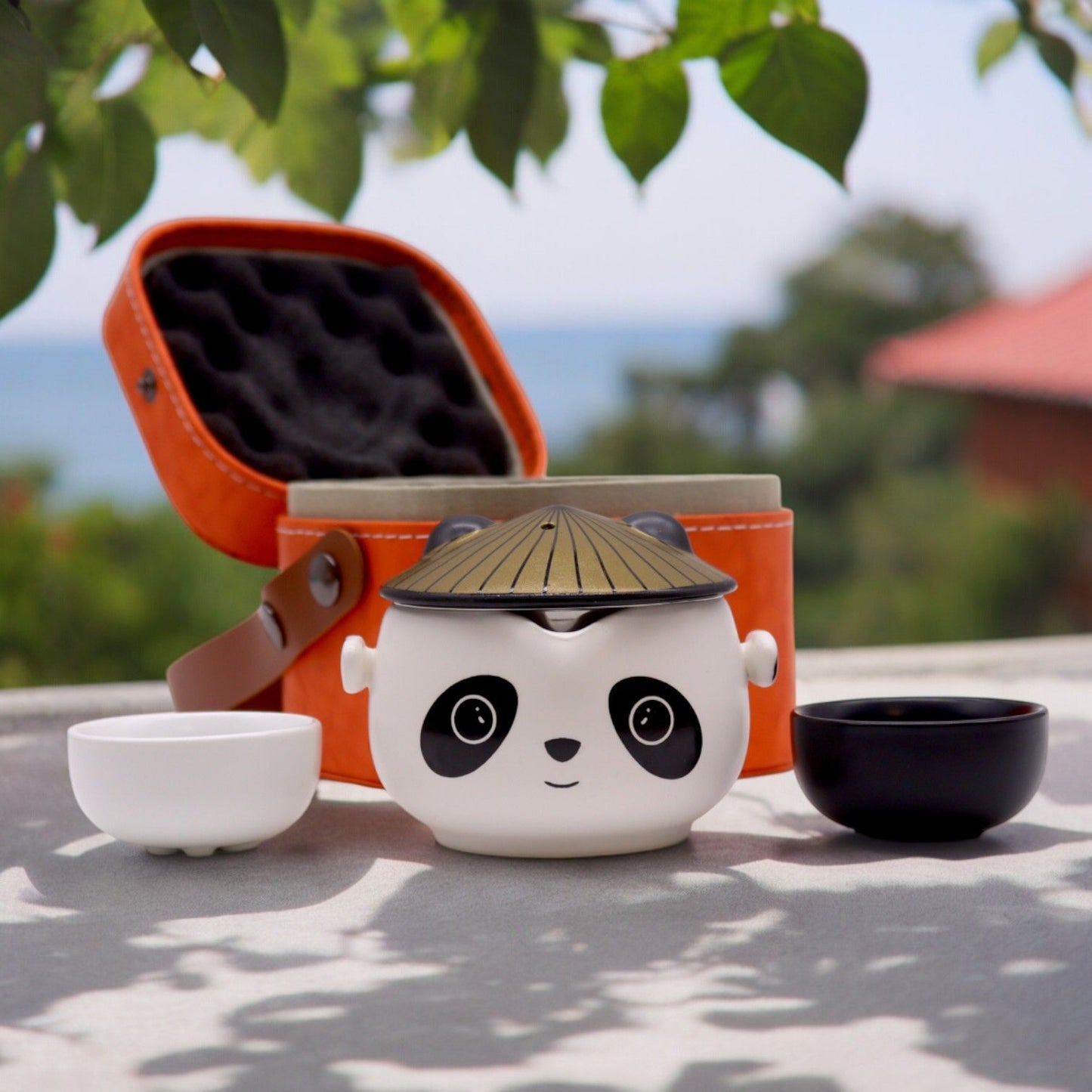 Panda Utazó teáskészlet – Mini teáskanna és két csésze