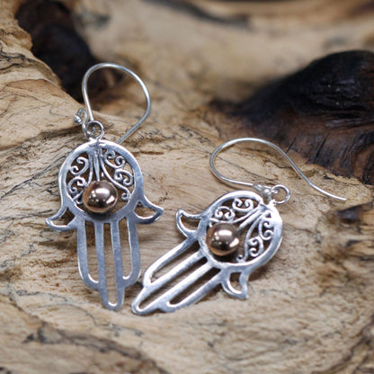 Ezüst és Arany Fülbevalók – Hamsa