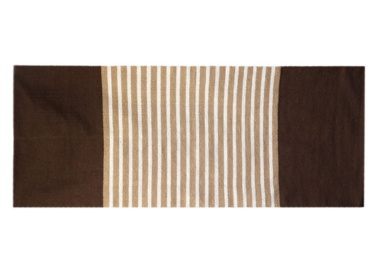 Indiai pamutszőnyeg – 70 × 170 cm – sötétbarna - bézs