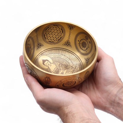 Pure Brass Etched Buddha - Set of 4 - Approx 3.85kg