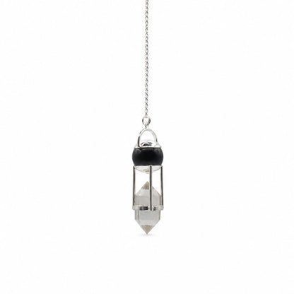 Shadow Seer - Double Power Pendulum - Obsidian Globe - Clear Quartz Double Terminated