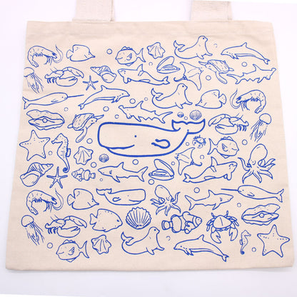 Nagy Pamutvászon Bevásárlótáska – 38 × 42 cm – Tenger – 10 oz