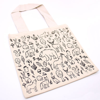 Nagy Pamutvászon Bevásárlótáska – 38 × 42 cm – Erdő – 10 oz