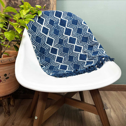 Kézzel készített indigó futó – 170 × 60 cm – Heerak minta