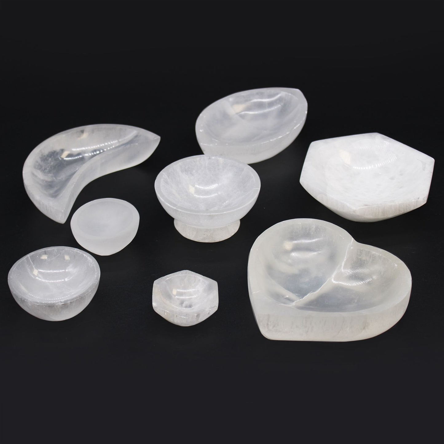 Szelenit tál – hatszögletű – 6 cm