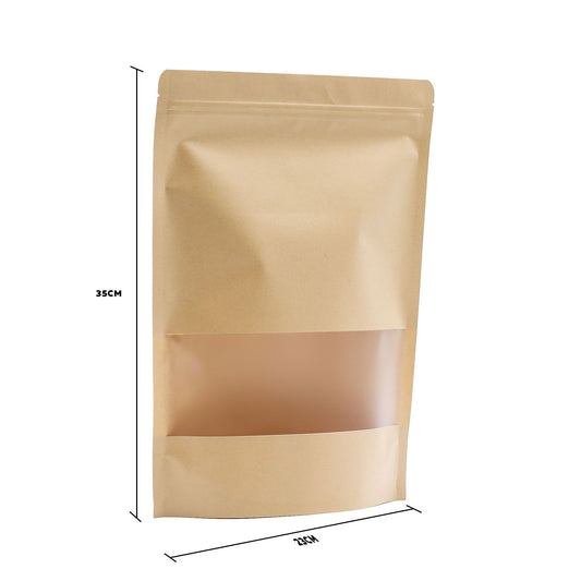 10 db kraft ablakos tasak – 25 × 35 cm