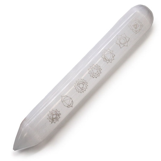 Szelenit Pálca – (Egyik végén hegyes) 7 Csakra (14–16 cm)