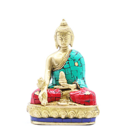 Bronz Buddha Szobor – Letett Kezek – 11,5 cm