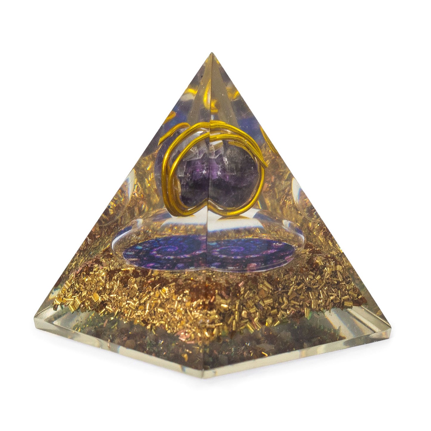 Orgonit piramisok 7 × 6 cm – Csomagolt ametiszt – Rézforgács