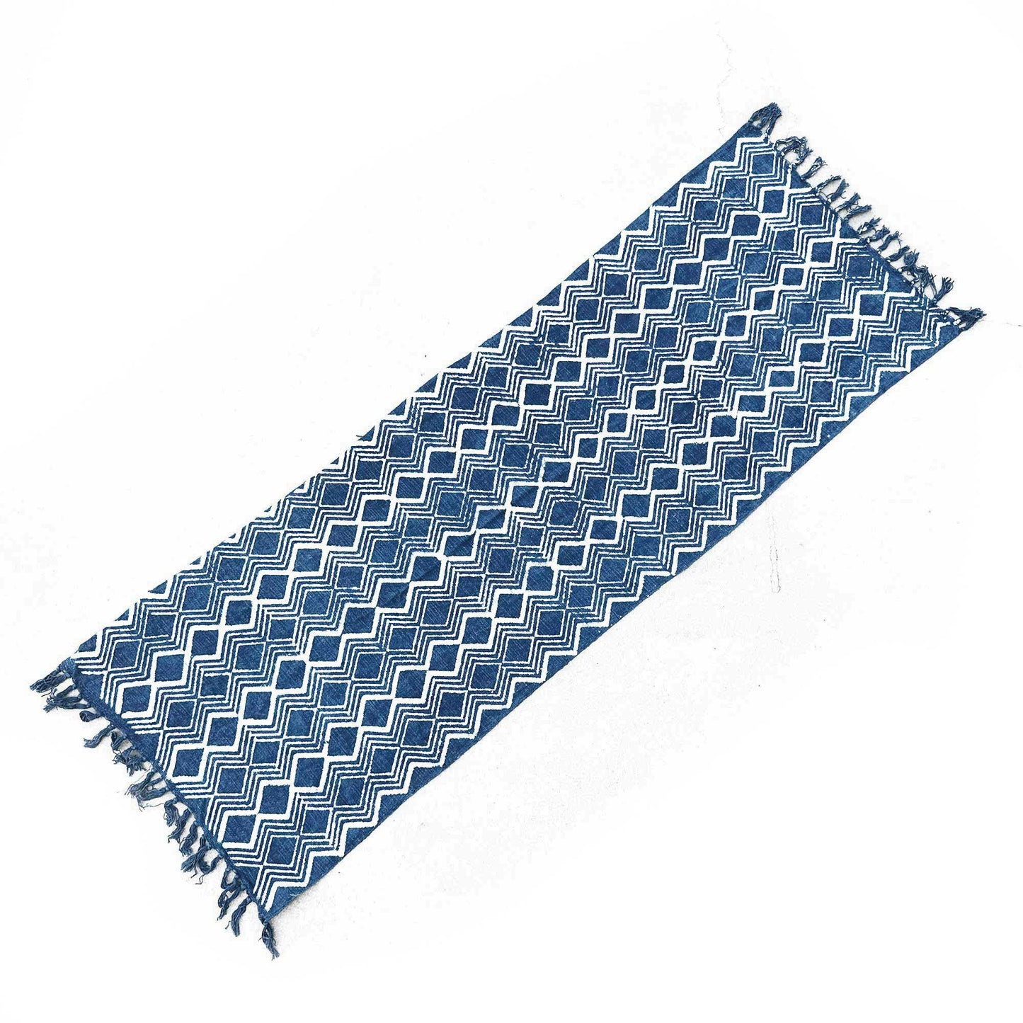 Kézzel készített indigó futó – 170 × 60 cm – Heerak minta