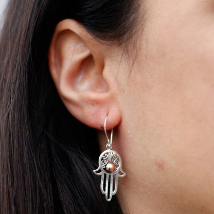 Ezüst és Arany Fülbevalók – Hamsa