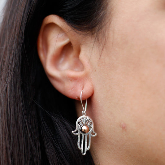 Ezüst és Arany Fülbevalók – Hamsa