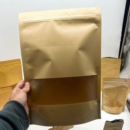 10 db kraft ablakos tasak – 25 × 35 cm
