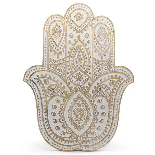 Mangófa Hamsa falikép - fehérre mosott 52 cm