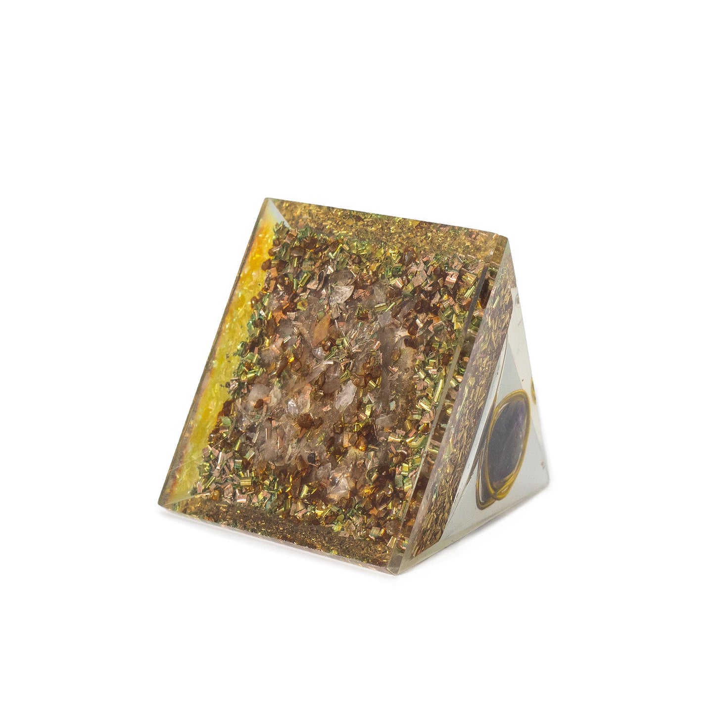 Orgonit piramisok 7 × 6 cm – Csomagolt ametiszt – Rézforgács