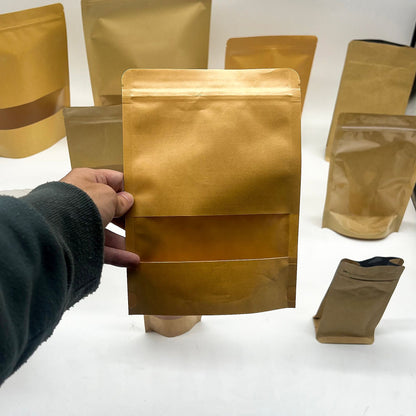 10 db kraft ablakos tasak – 18 × 26 cm
