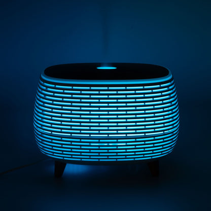 Futurisztikus bordázott aroma diffúzor színváltós fénnyel