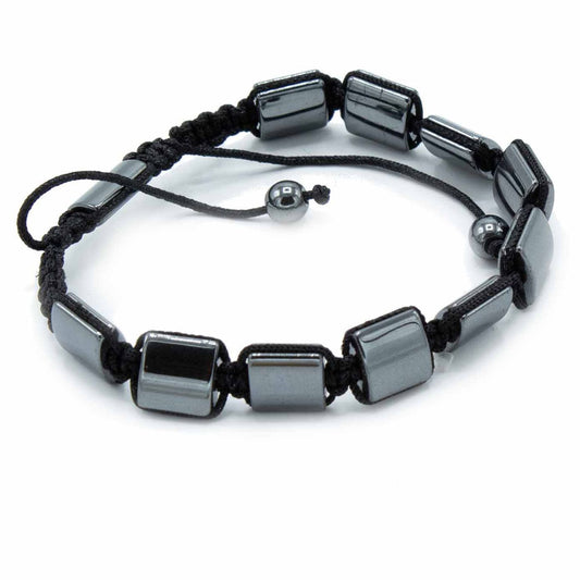 Mágneses Hematit Shamballa Karkötő – Dupla Négyzetek