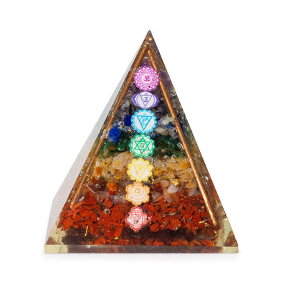 Közepes orgonit piramis 7 × 6 cm – réz – 7 csakra törmelék