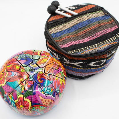 Acélnyelv dob – kicsi Hapi – pszichedelikus, 13 × 9 cm