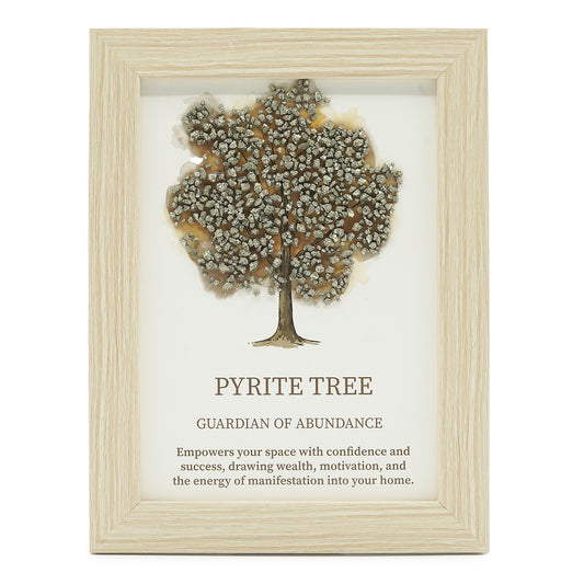 Drágakő kép – Életfa – Pirit (20 × 14,7 × 1 cm)