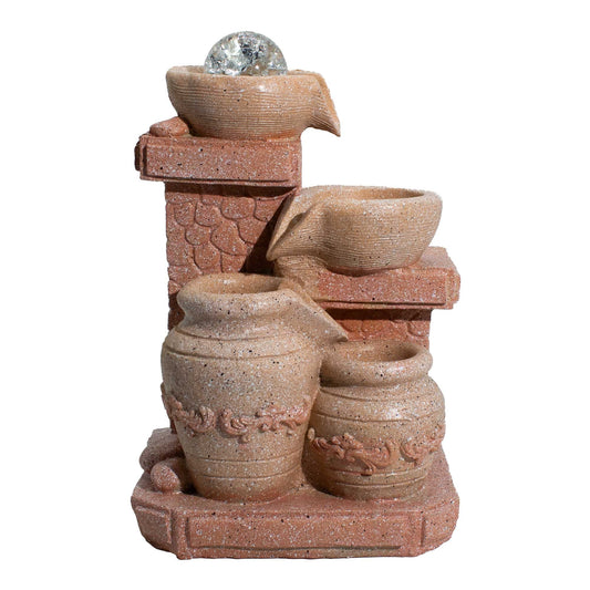 Asztali Vízesés – 19 × 14 × 27 cm – Kaszkádos Edények Mediterrán Stílusban