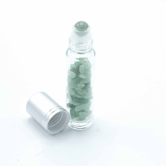 Roll-on üvegcse 5 ml – Aventurin, ezüst színű kupak