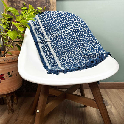 Kézzel készített indigó futószőnyeg – 170 × 60 cm – Madjid csempék