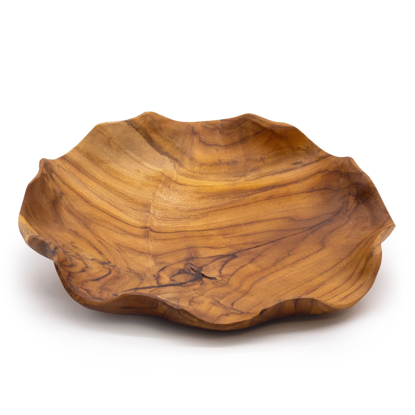 Sima Kerek Teakfa Tál – 28 × 5,5 cm