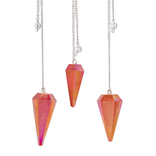 Hatszögletű inga – Aurora Kristály – Barack – 4 cm