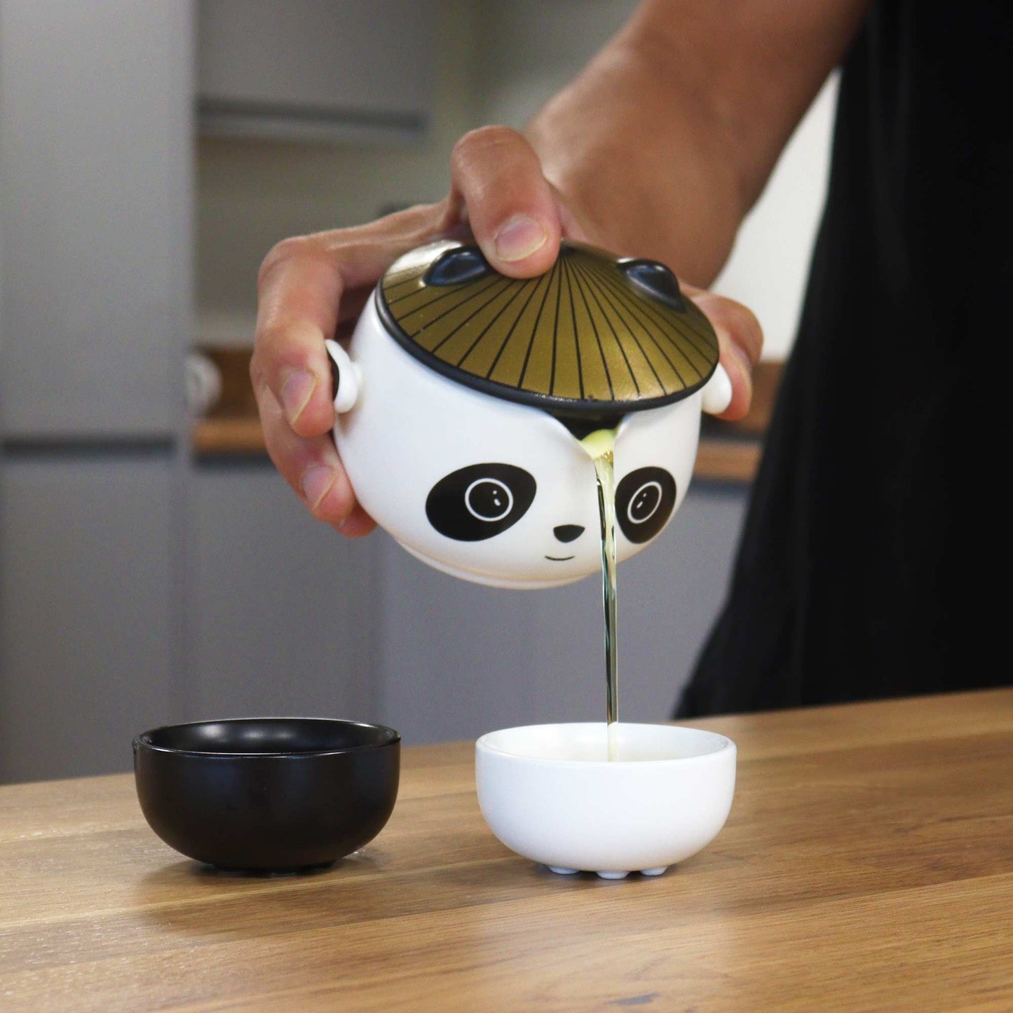 Panda Utazó teáskészlet – Mini teáskanna és két csésze