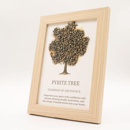 Drágakő kép – Életfa – Pirit (20 × 14,7 × 1 cm)