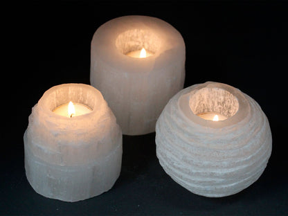 Szelenit Gyertyatartó – Hegycsúcs Formájú – 8 cm