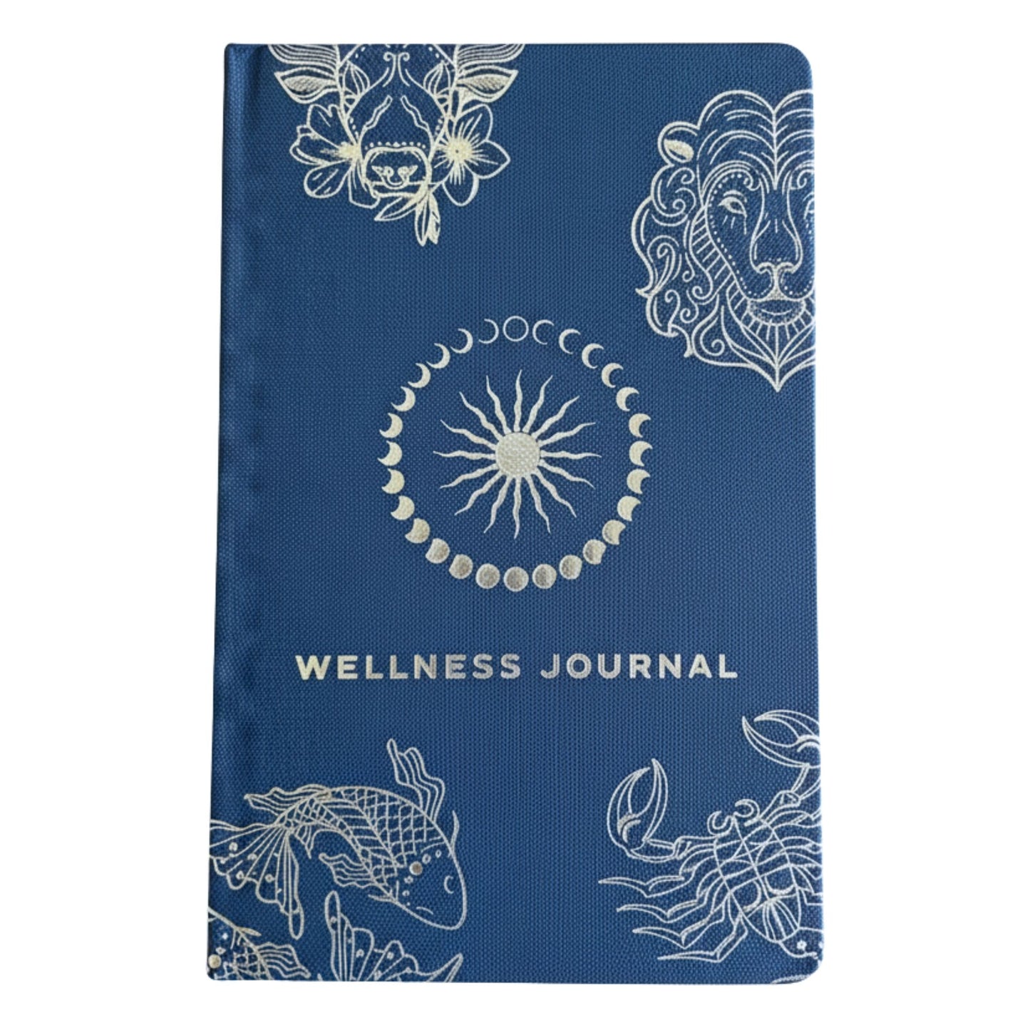 Éjkék wellness napló – ezüst zodiákus minta, 120 oldal