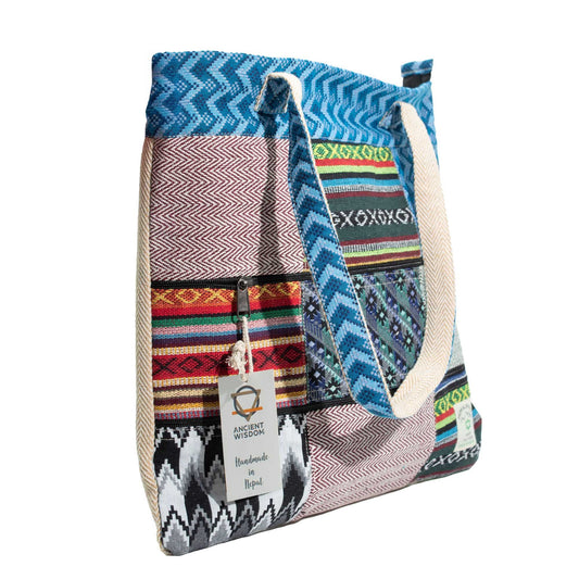 Patchwork Kathmandu válltáska – Dhaka Design (37 × 38 cm)