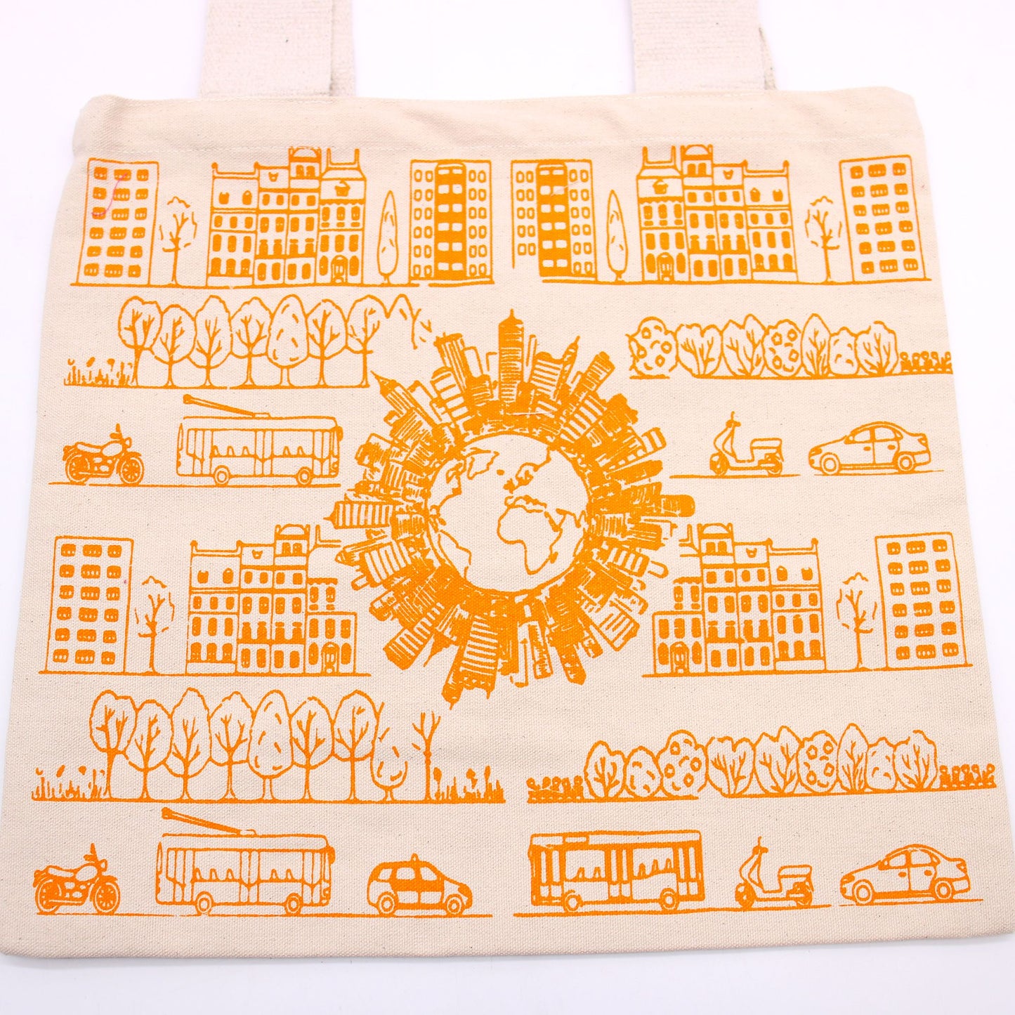 Nagy Pamutvászon Bevásárlótáska – 38 × 42 cm – Város – 10 oz
