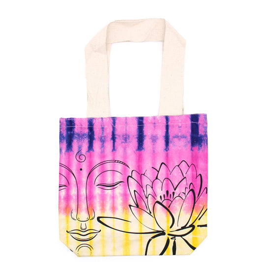 Színes Festett Pamut táska (6 oz) – 38 × 42 × 12 cm – Lótusz Buddha – Színes