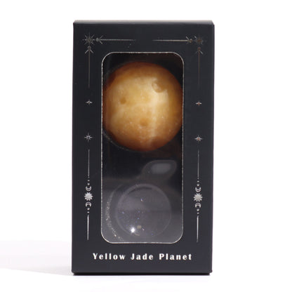 Sárga jáde bolygó Sola Goldstone állványon – 40 mm (30 × 15 mm állvány)