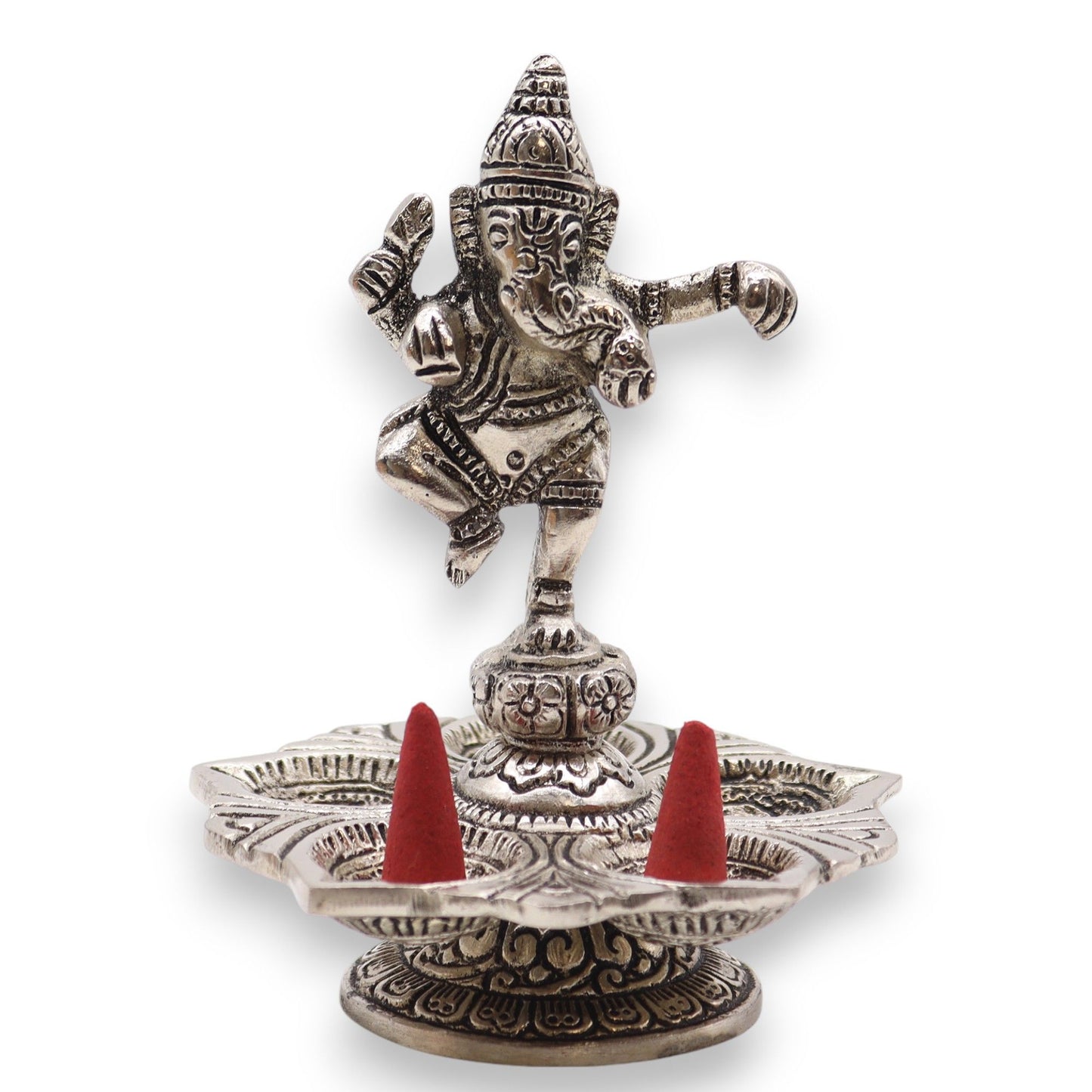 Táncoló Ganesha füstölőkúp-tartó 14 × 10 cm