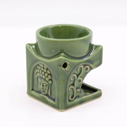 Négyzetes Buddha aromalámpa – Sötét jáde